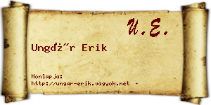 Ungár Erik névjegykártya