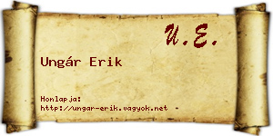 Ungár Erik névjegykártya